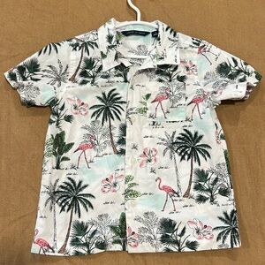 Janie and Jack Buttondown Boy's Size 3 Tropical Poplin Cabana Shirt